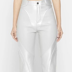 Chrome Metallic Leather Panel Pants by Manière de Voir (L)